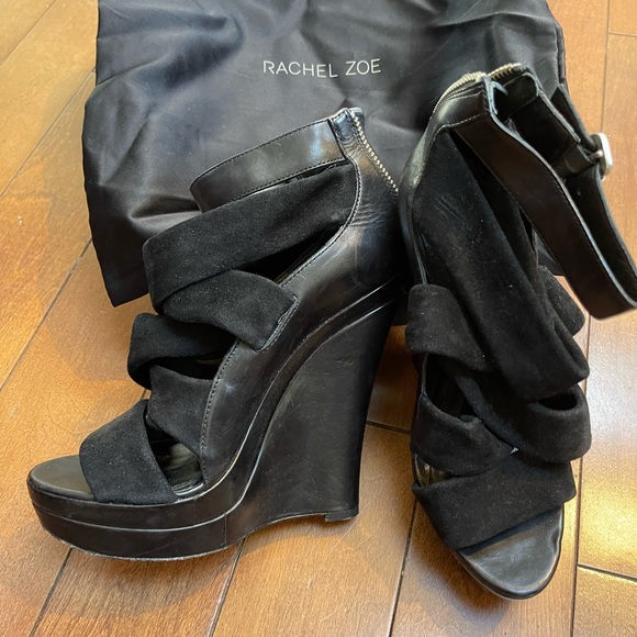 Rachel Zoe suede wedge sandals - Picture 2 of 8